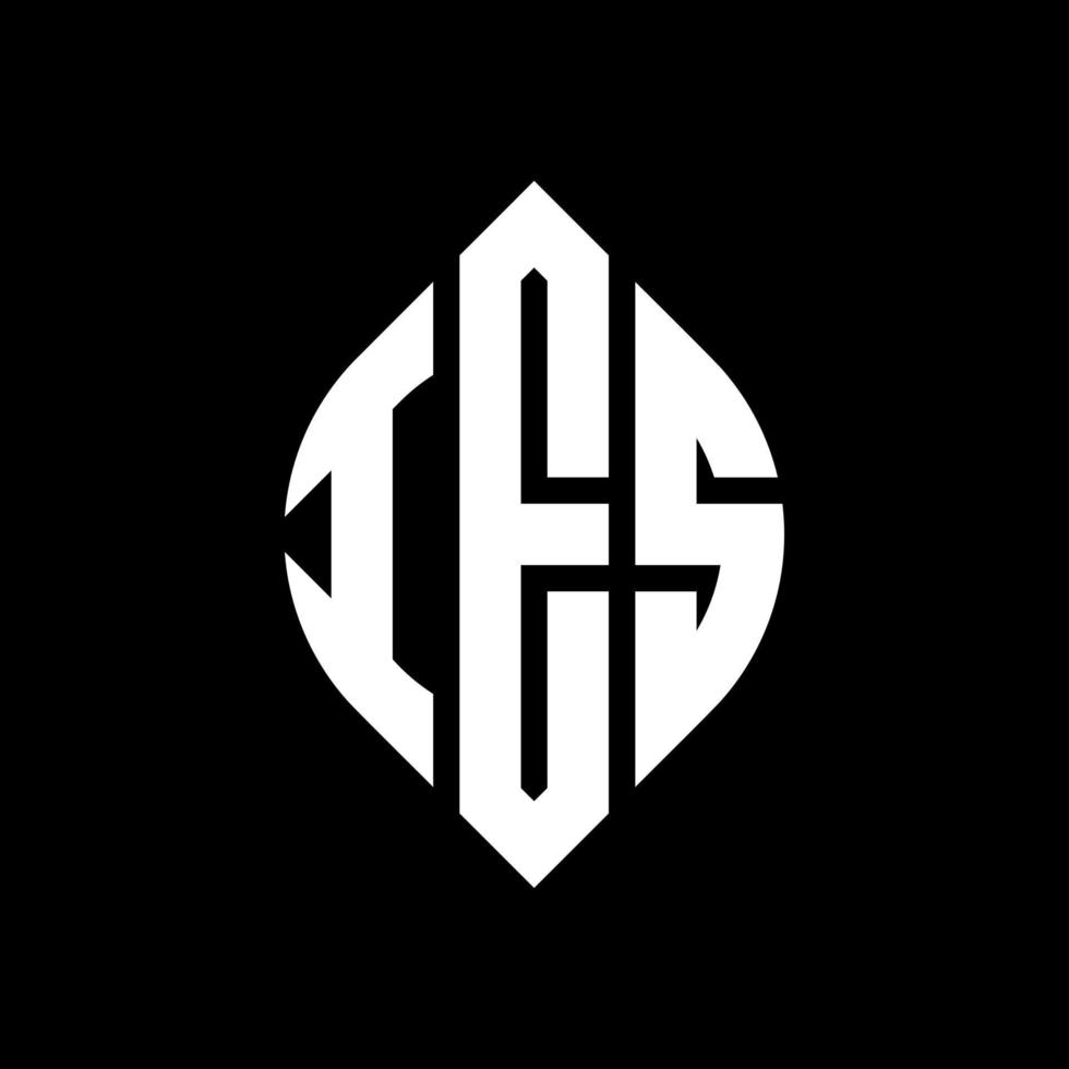 IES circle letter logo design with circle and ellipse shape. IES ellipse letters with typographic style. The three initials form a circle logo. IES Circle Emblem Abstract Monogram Letter Mark Vector. vector