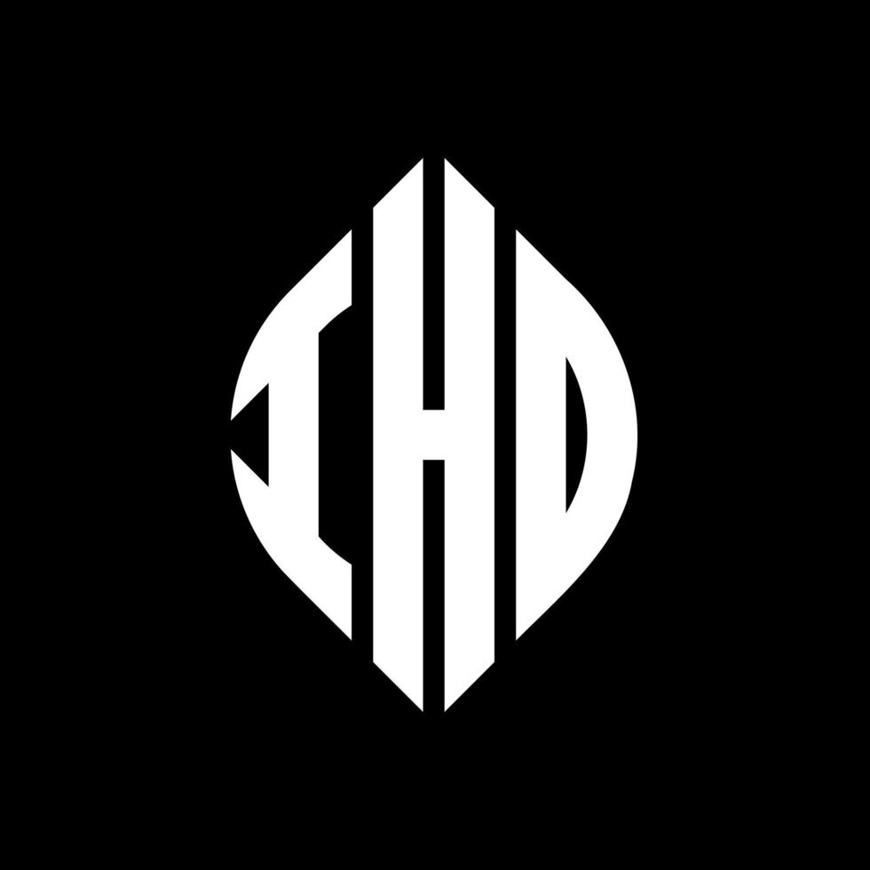 IHO circle letter logo design with circle and ellipse shape. IHO ellipse letters with typographic style. The three initials form a circle logo. IHO Circle Emblem Abstract Monogram Letter Mark Vector. vector