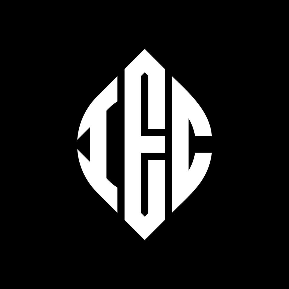 IEC circle letter logo design with circle and ellipse shape. IEC ellipse letters with typographic style. The three initials form a circle logo. IEC Circle Emblem Abstract Monogram Letter Mark Vector. vector
