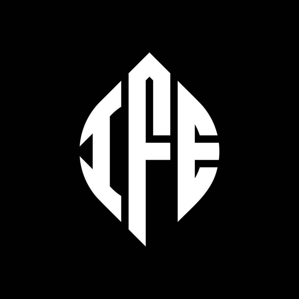 IFE circle letter logo design with circle and ellipse shape. IFE ellipse letters with typographic style. The three initials form a circle logo. IFE Circle Emblem Abstract Monogram Letter Mark Vector. vector