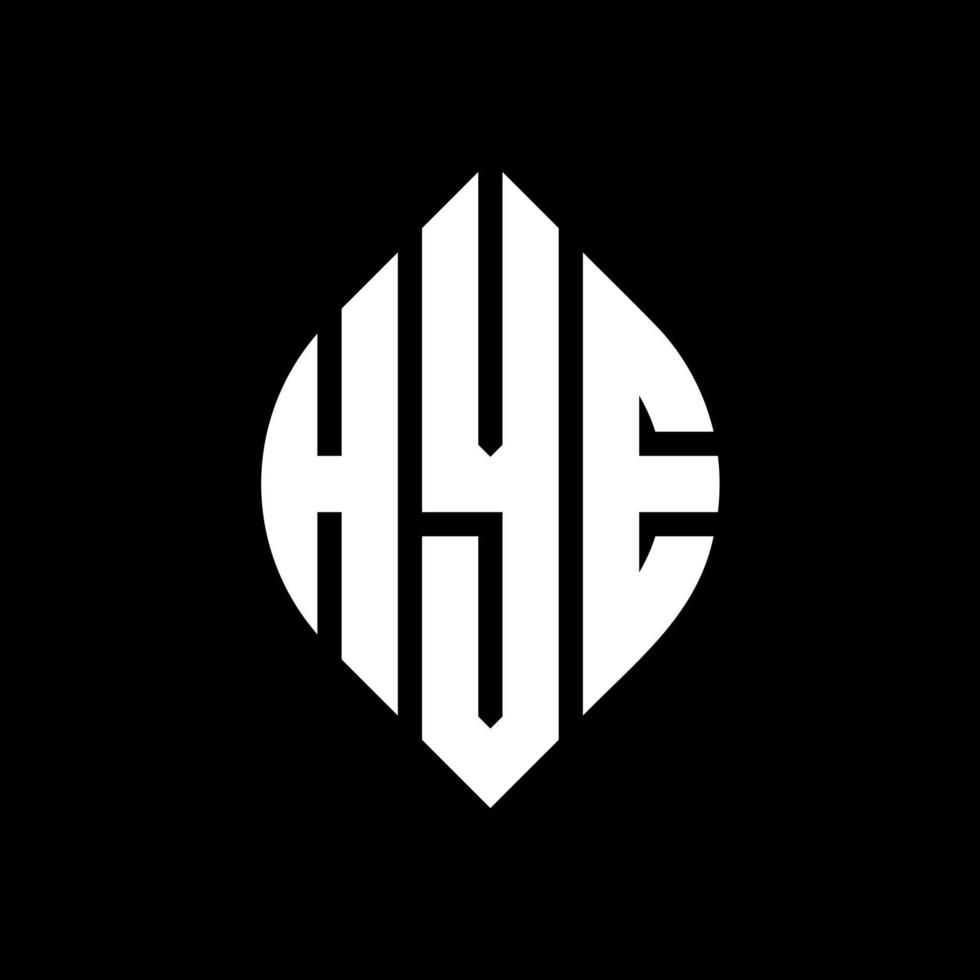 HYE circle letter logo design with circle and ellipse shape. HYE ellipse letters with typographic style. The three initials form a circle logo. HYE Circle Emblem Abstract Monogram Letter Mark Vector. vector