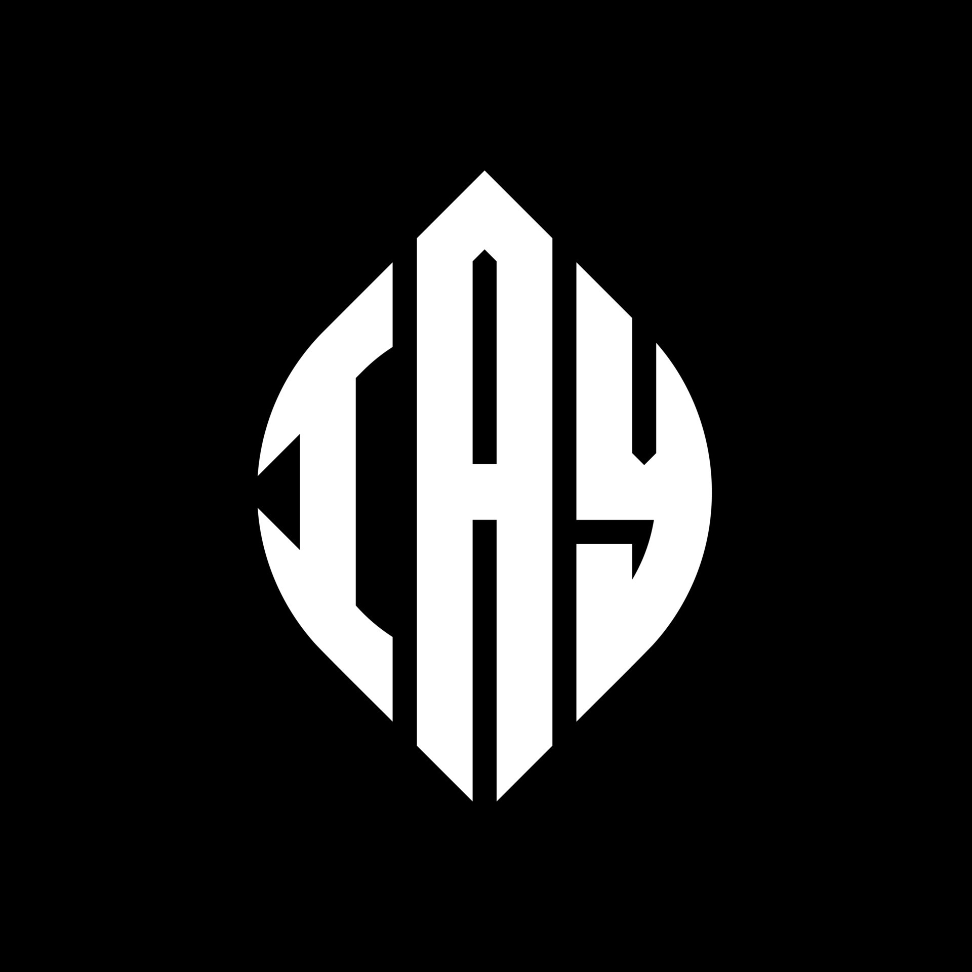 IAY circle letter logo design with circle and ellipse shape. IAY