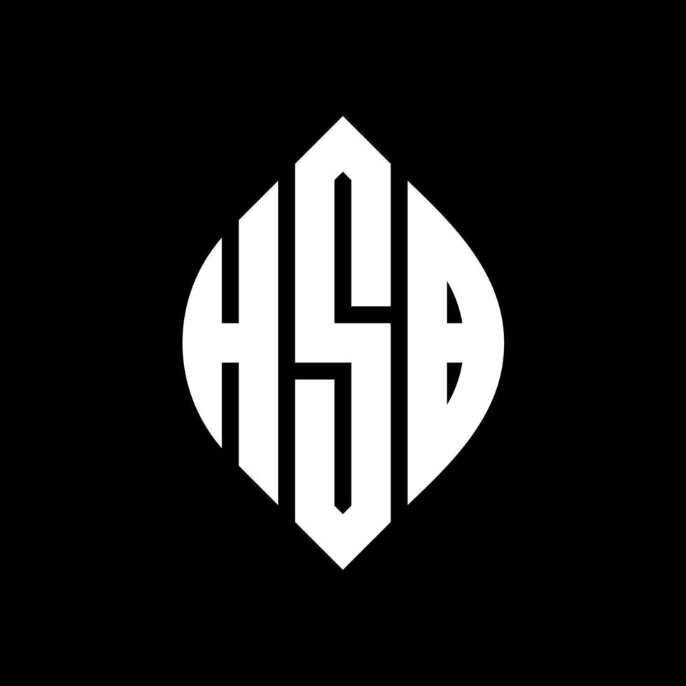 diseño de logotipo de letra de círculo hsb con forma de círculo y elipse. hsb letras elipses con estilo tipográfico. las tres iniciales forman un logo circular. vector de marca de letra de monograma abstracto del emblema del círculo hsb.