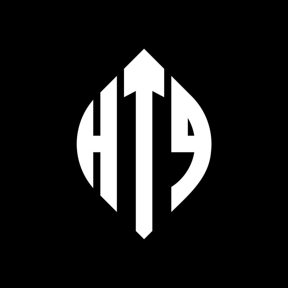 diseño de logotipo htq circle letter con forma de círculo y elipse. htq letras elipses con estilo tipográfico. las tres iniciales forman un logo circular. htq círculo emblema resumen monograma letra marca vector. vector