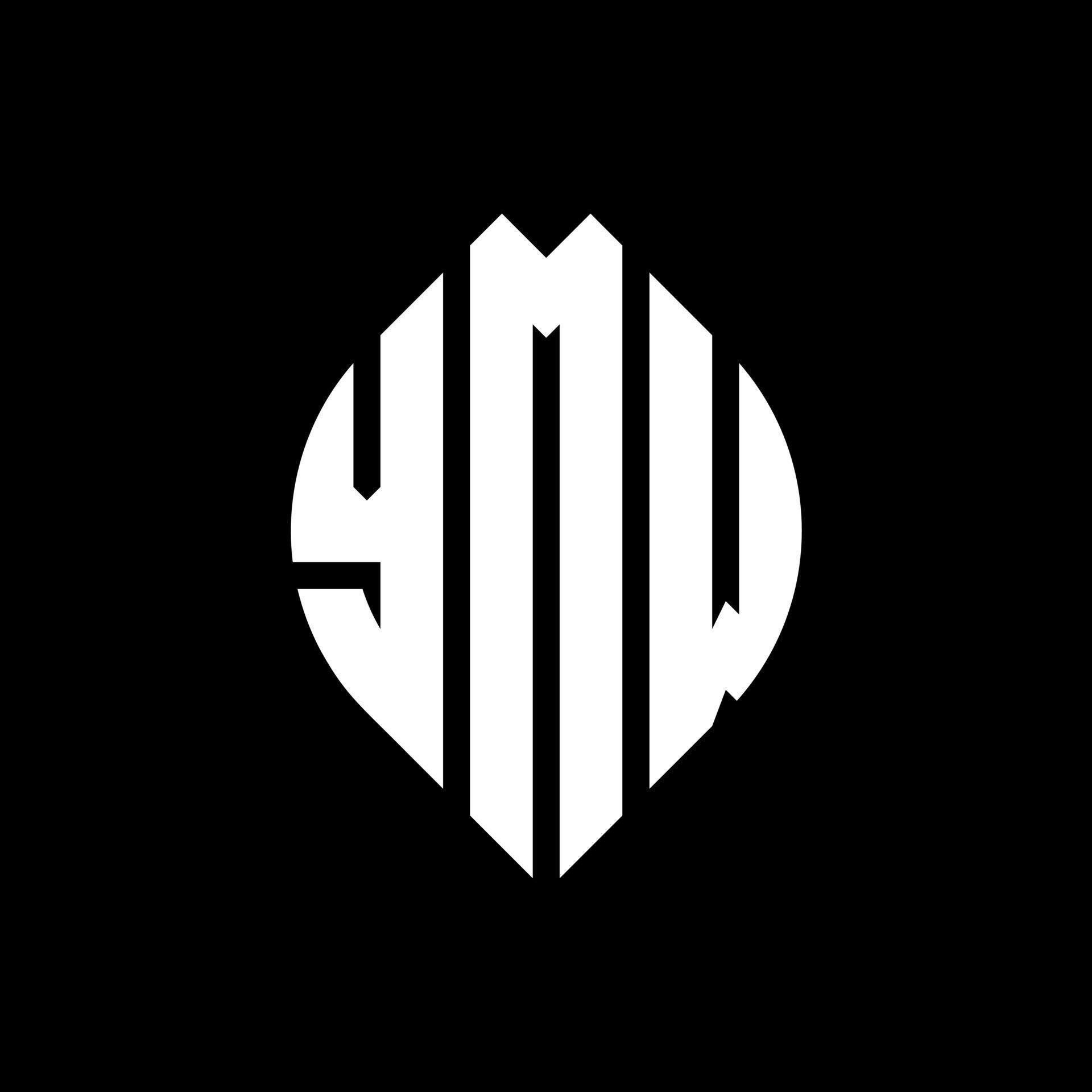 YMW circle letter logo design with circle and ellipse shape. YMW ...