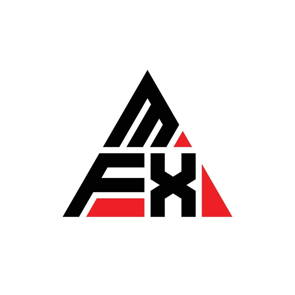 Diseño de logotipo de letra triangular mfx con forma de triángulo. monograma de diseño de logotipo de triángulo mfx. plantilla de logotipo de vector de triángulo mfx con color rojo. logotipo triangular mfx logotipo simple, elegante y lujoso.