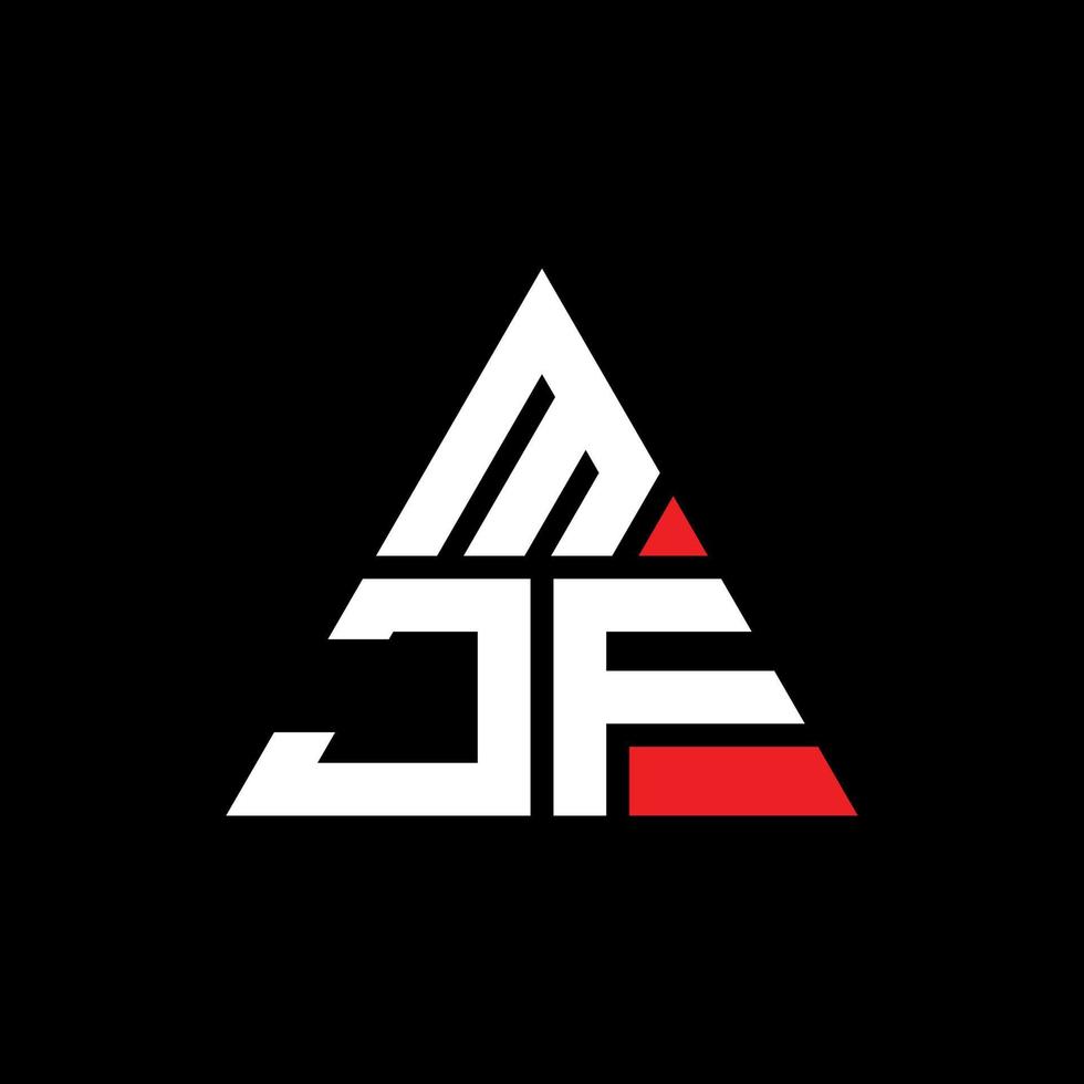 Diseño de logotipo de letra triangular mjf con forma de triángulo. monograma de diseño del logotipo del triángulo mjf. plantilla de logotipo de vector de triángulo mjf con color rojo. logotipo triangular mjf logotipo simple, elegante y lujoso.
