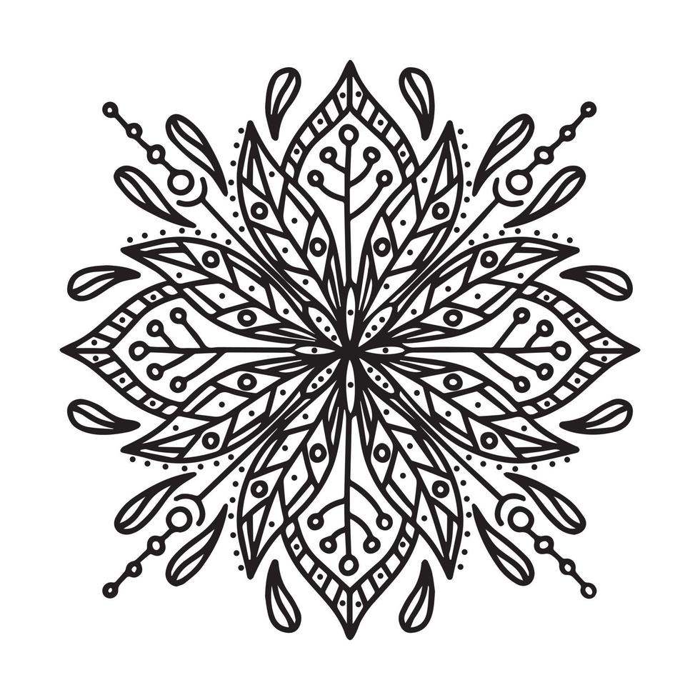 Circular in the form of a mandala for henna, Mehndi, tattoos, jewelry. Decorative ornament in ethnic oriental style. Coloring book pages. vector