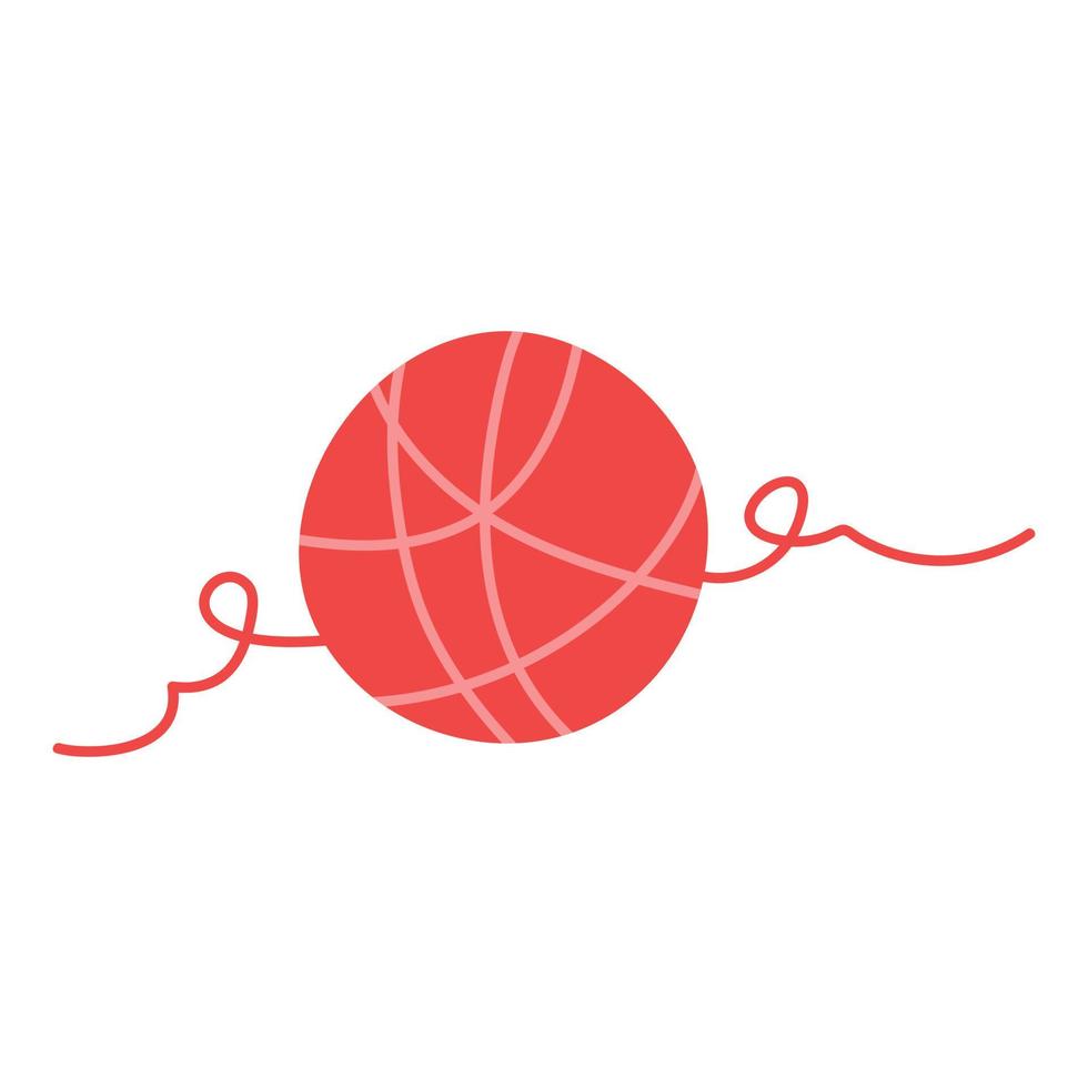 Ball of yarn icon. Woolen knitting thread ball outline vector icon. Symbol, logo illustration. A flat-style vector.