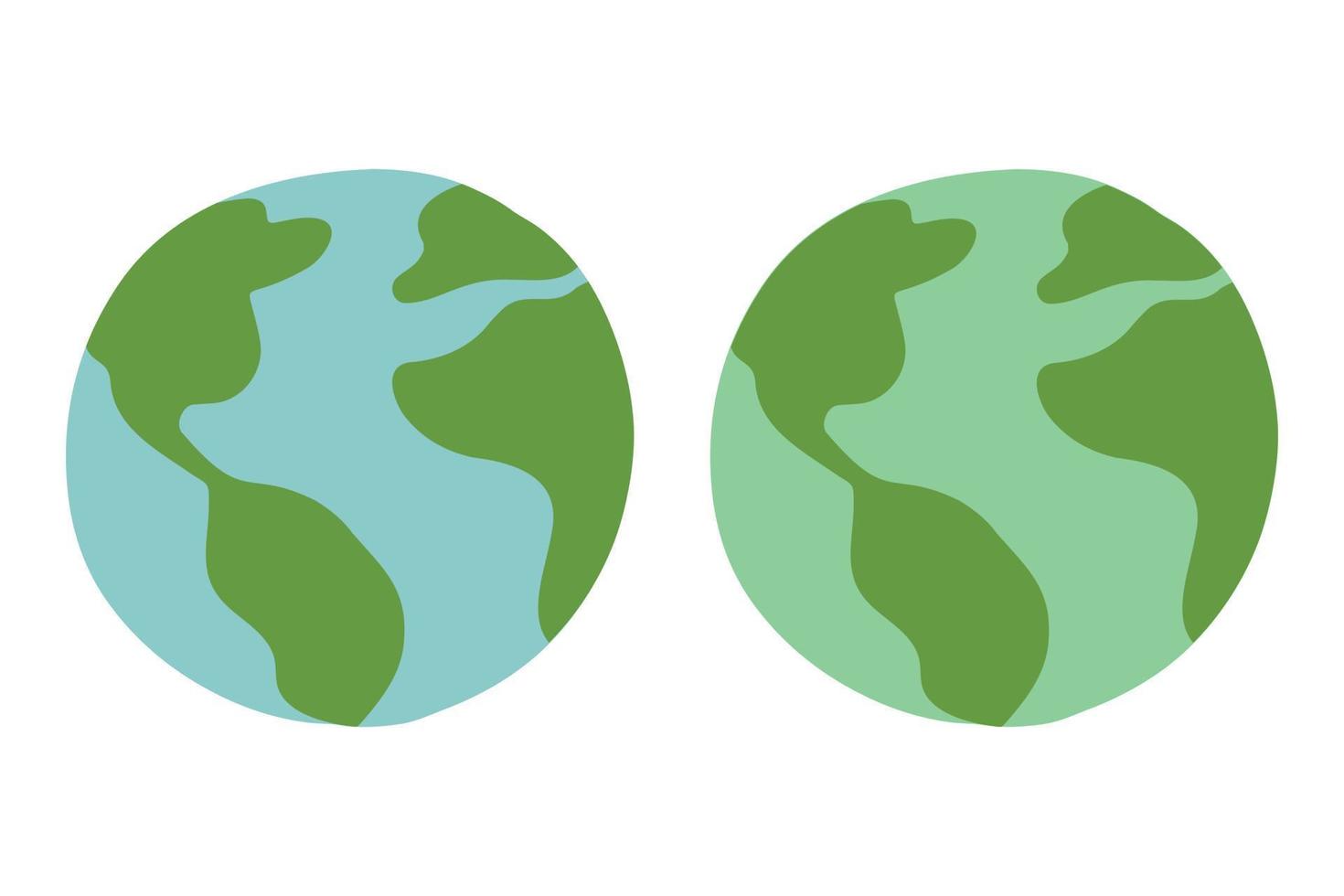 Green Earth logo template. Eco concept. Earth Day. The problem of pollution of the ocean. vector