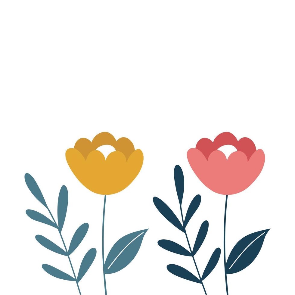 Spring flowers white background, vector illustration. Can be used in newsletters, brochures, postcards, tickets, advertisements, banners.