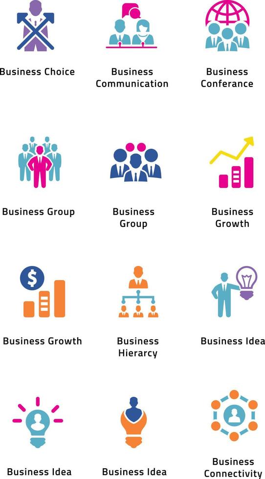 BUSINESS ICON ILLUSTATION VECTOR DESIGN
