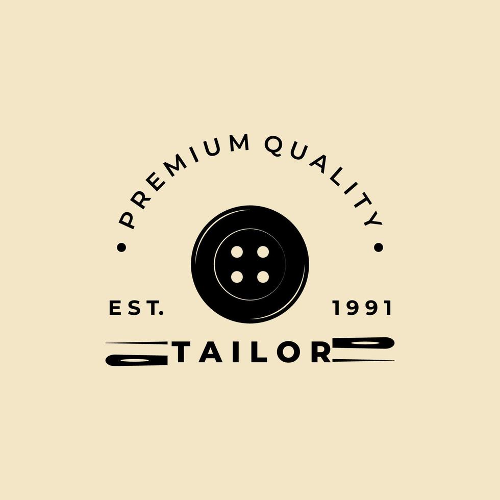 tailor sewing button logo vector illustration design