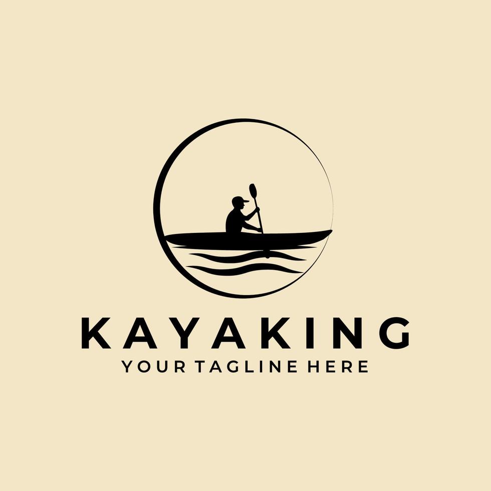 plantilla de diseño de vector de logotipo de silueta de deporte de kayak