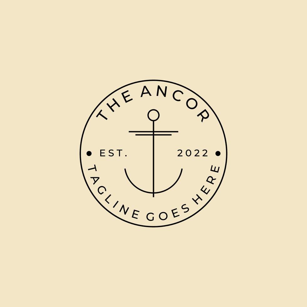 Anchor Ship emblem Logo Vector Design Illustration