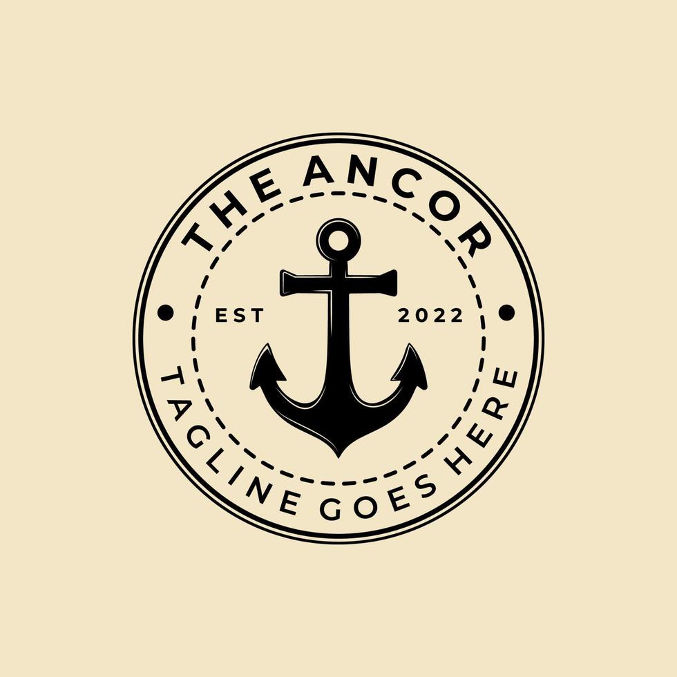 Anchor Ship emblem vintage Logo Vector Design Illustration