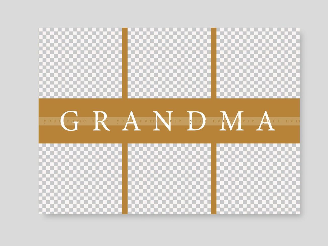 Custom Grandma Happy Grandparents day Photo Collage Plaque with place for photo. vector