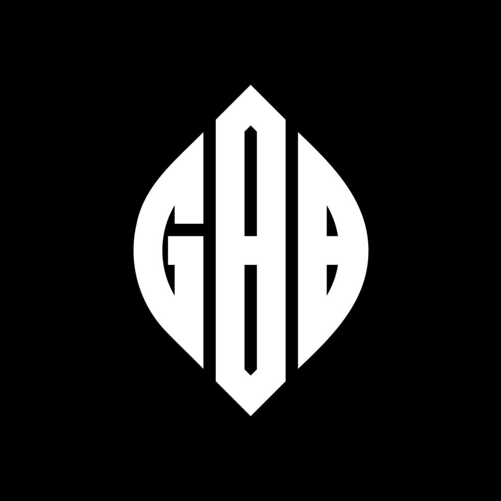 GBB circle letter logo design with circle and ellipse shape. GBB ellipse letters with typographic style. The three initials form a circle logo. GBB Circle Emblem Abstract Monogram Letter Mark Vector. vector