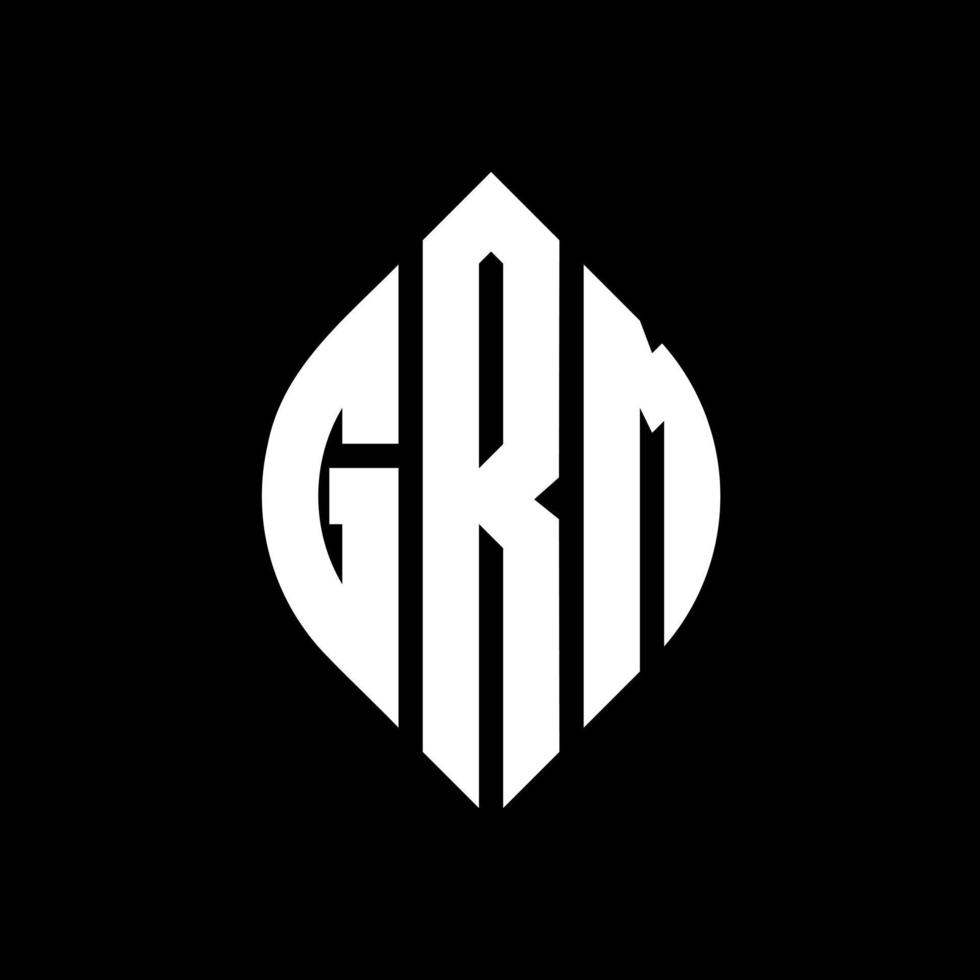 GRM circle letter logo design with circle and ellipse shape. GRM ellipse letters with typographic style. The three initials form a circle logo. GRM Circle Emblem Abstract Monogram Letter Mark Vector. vector