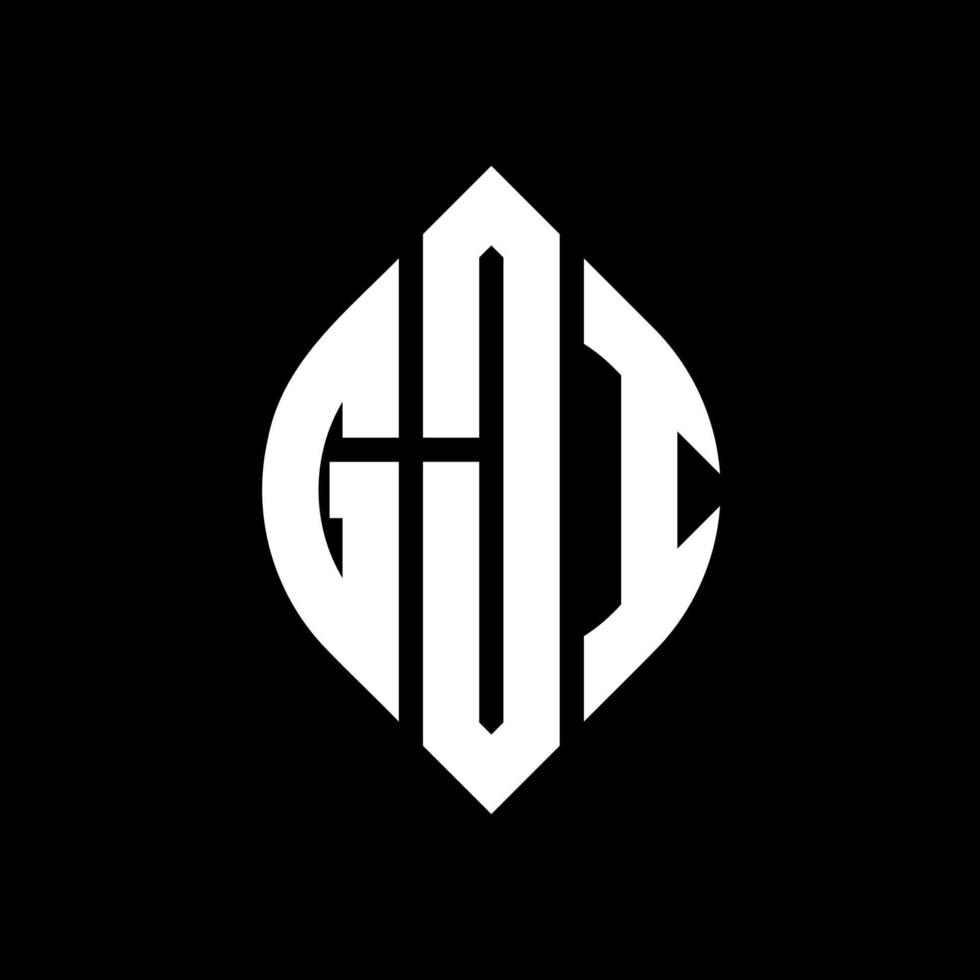 GJI circle letter logo design with circle and ellipse shape. GJI ellipse letters with typographic style. The three initials form a circle logo. GJI Circle Emblem Abstract Monogram Letter Mark Vector. vector