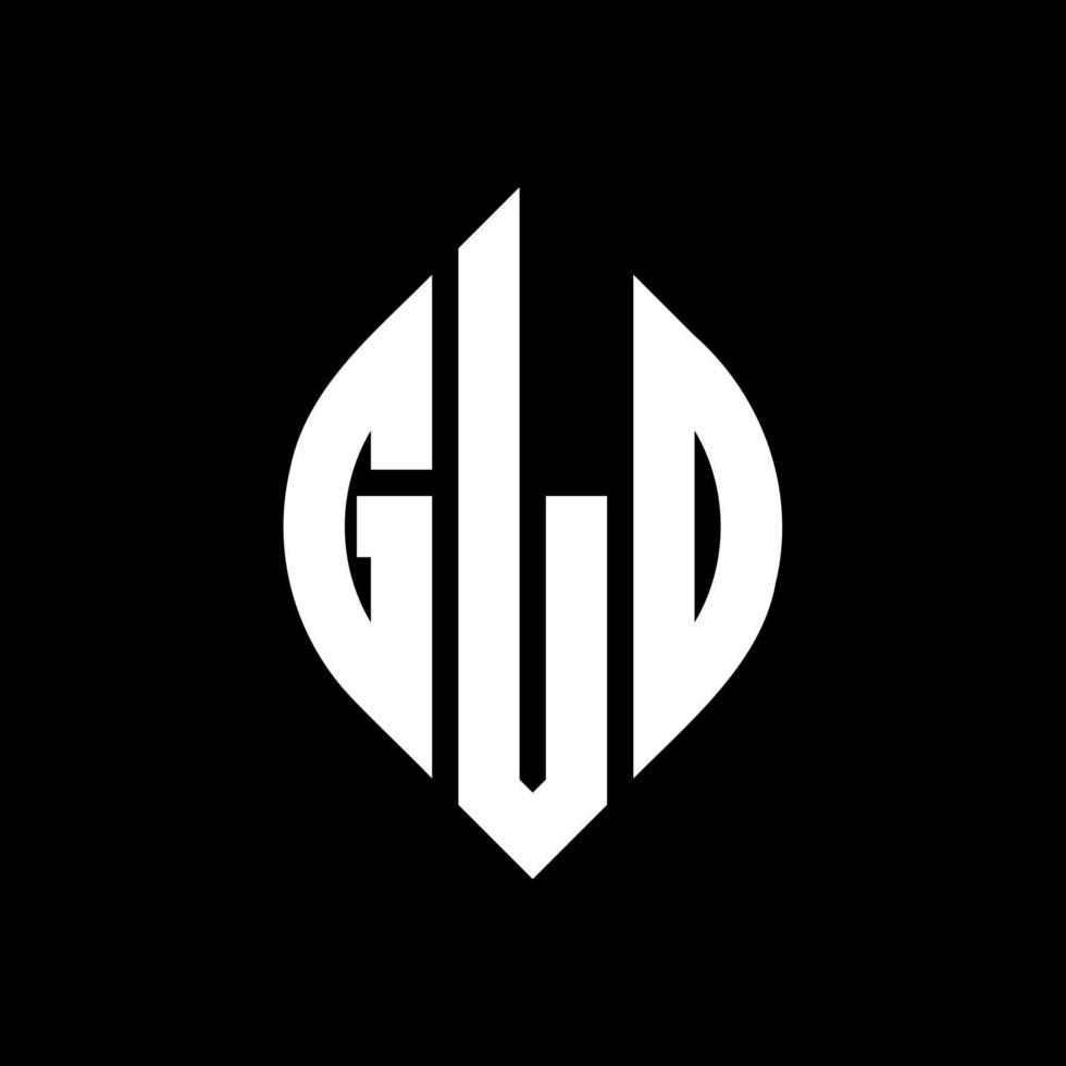 diseño de logotipo de letra de círculo gld con forma de círculo y elipse. gld letras elipses con estilo tipográfico. las tres iniciales forman un logo circular. vector de marca de letra de monograma abstracto del emblema del círculo gld.