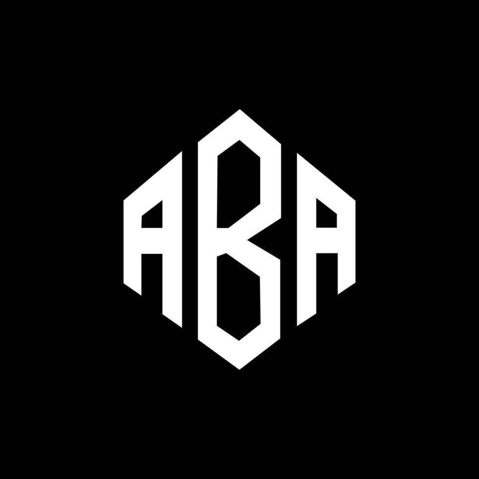 ABA letter logo design with polygon shape. ABA polygon and cube shape logo design. ABA hexagon vector logo template white and black colors. ABA monogram, business and real estate logo.