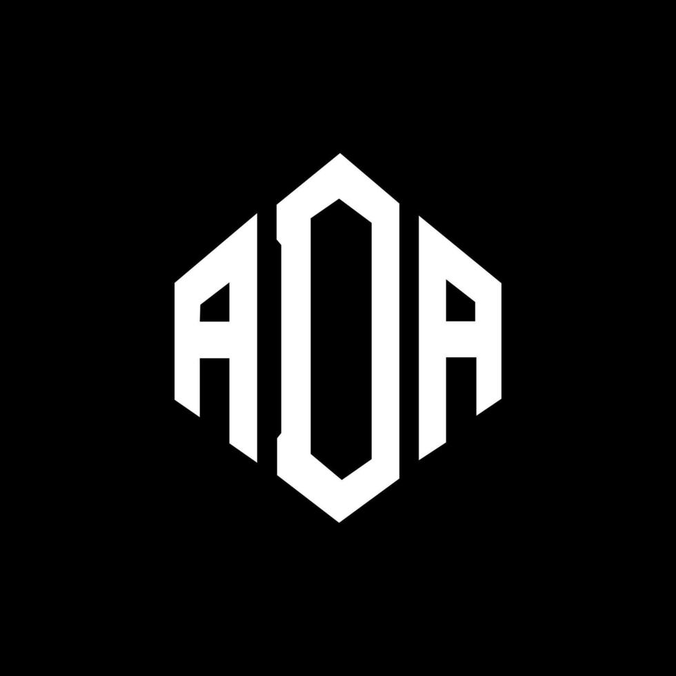 ADA letter logo design with polygon shape. ADA polygon and cube shape logo design. ADA hexagon vector logo template white and black colors. ADA monogram, business and real estate logo.