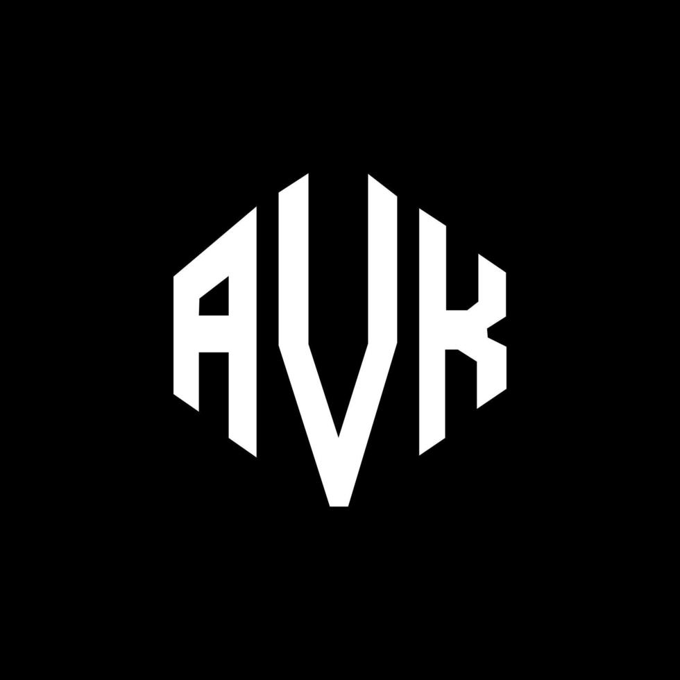 diseño de logotipo de letra avk con forma de polígono. avk polígono y diseño de logotipo en forma de cubo. avk hexágono vector logo plantilla colores blanco y negro. monograma avk, logotipo comercial y inmobiliario.