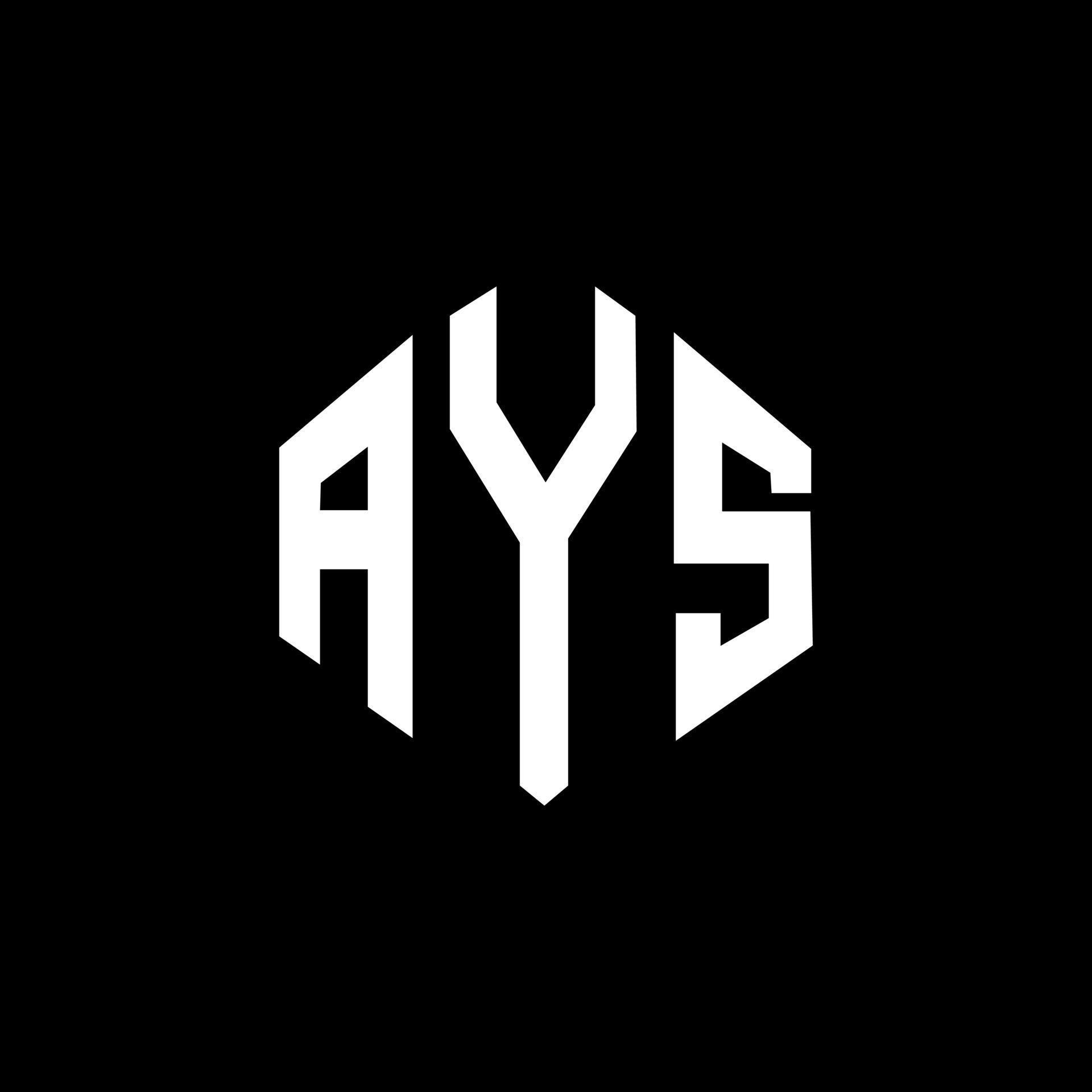diseño de logotipo de letra ays con forma de polígono. ays diseño de