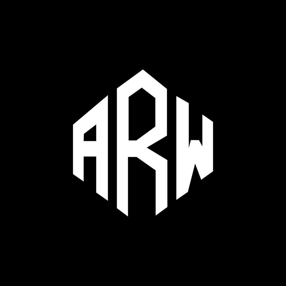 ARW letter logo design with polygon shape. ARW polygon and cube shape logo design. ARW hexagon vector logo template white and black colors. ARW monogram, business and real estate logo.