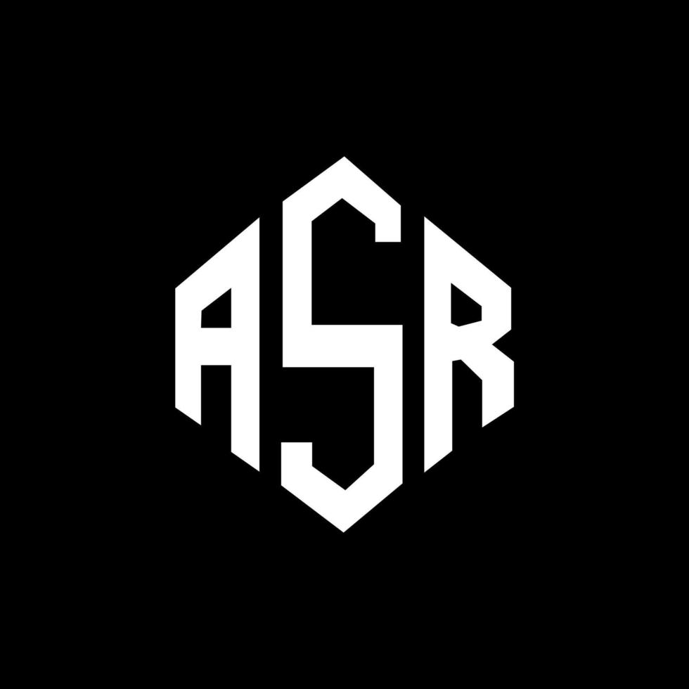 ASR letter logo design with polygon shape. ASR polygon and cube shape logo design. ASR hexagon vector logo template white and black colors. ASR monogram, business and real estate logo.