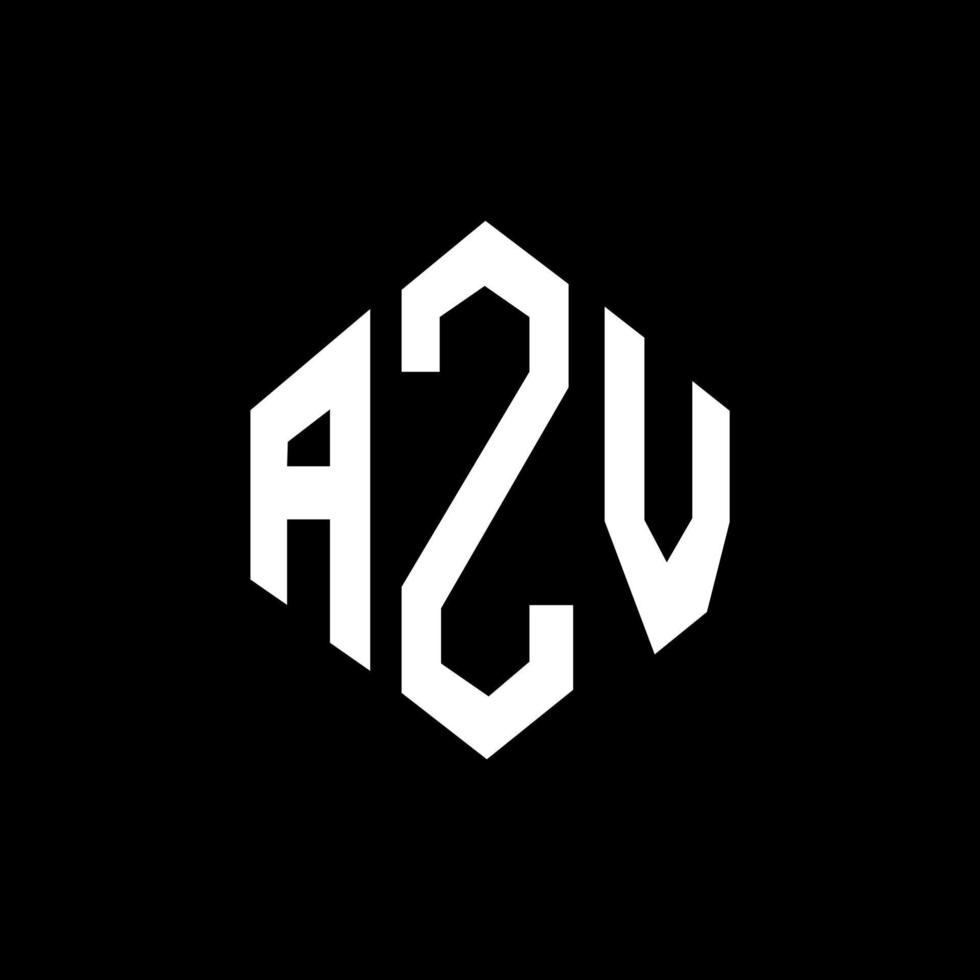 AZV letter logo design with polygon shape. AZV polygon and cube shape logo design. AZV hexagon vector logo template white and black colors. AZV monogram, business and real estate logo.