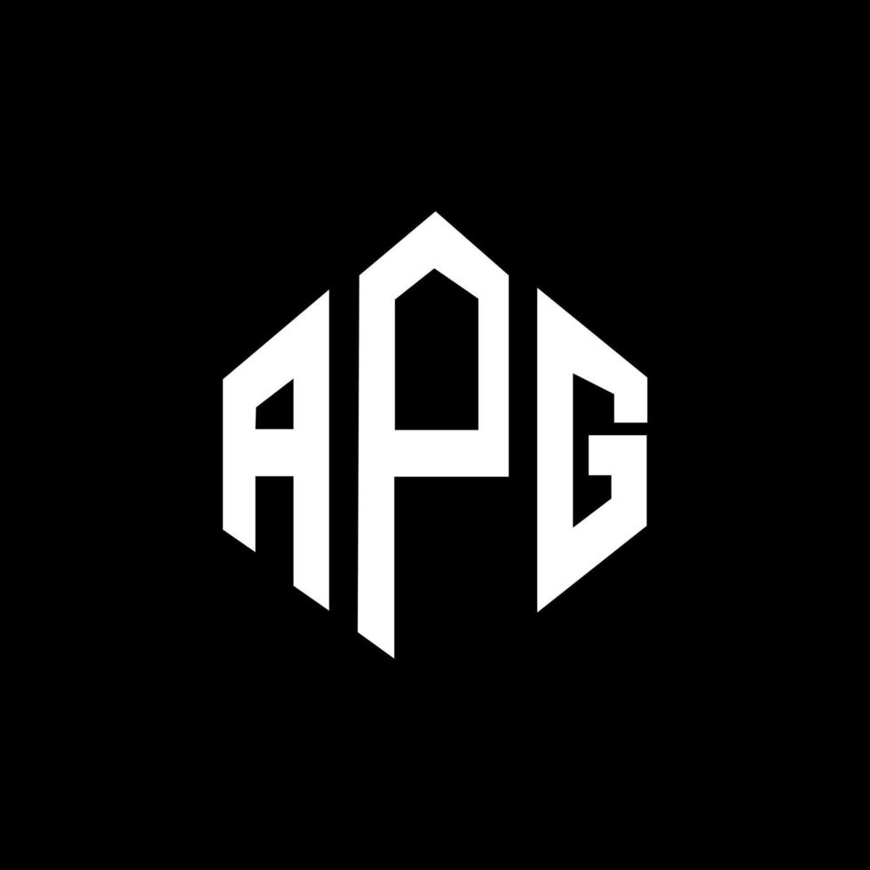 diseño de logotipo de letra apg con forma de polígono. diseño de logotipo de forma de polígono y cubo de apg. plantilla de logotipo vectorial hexagonal apg colores blanco y negro. monograma apg, logotipo empresarial y inmobiliario. vector