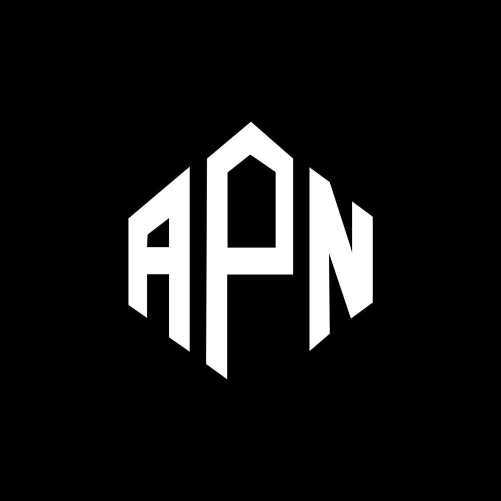 APN letter logo design with polygon shape. APN polygon and cube shape logo design. APN hexagon vector logo template white and black colors. APN monogram, business and real estate logo.