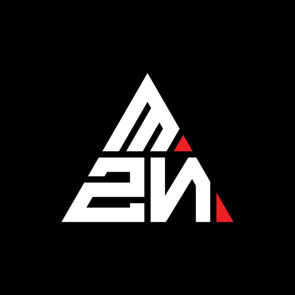 Diseño de logotipo de letra triangular mzn con forma de triángulo. monograma de diseño del logotipo del triángulo mzn. plantilla de logotipo de vector de triángulo mzn con color rojo. logotipo triangular mzn logotipo simple, elegante y lujoso.