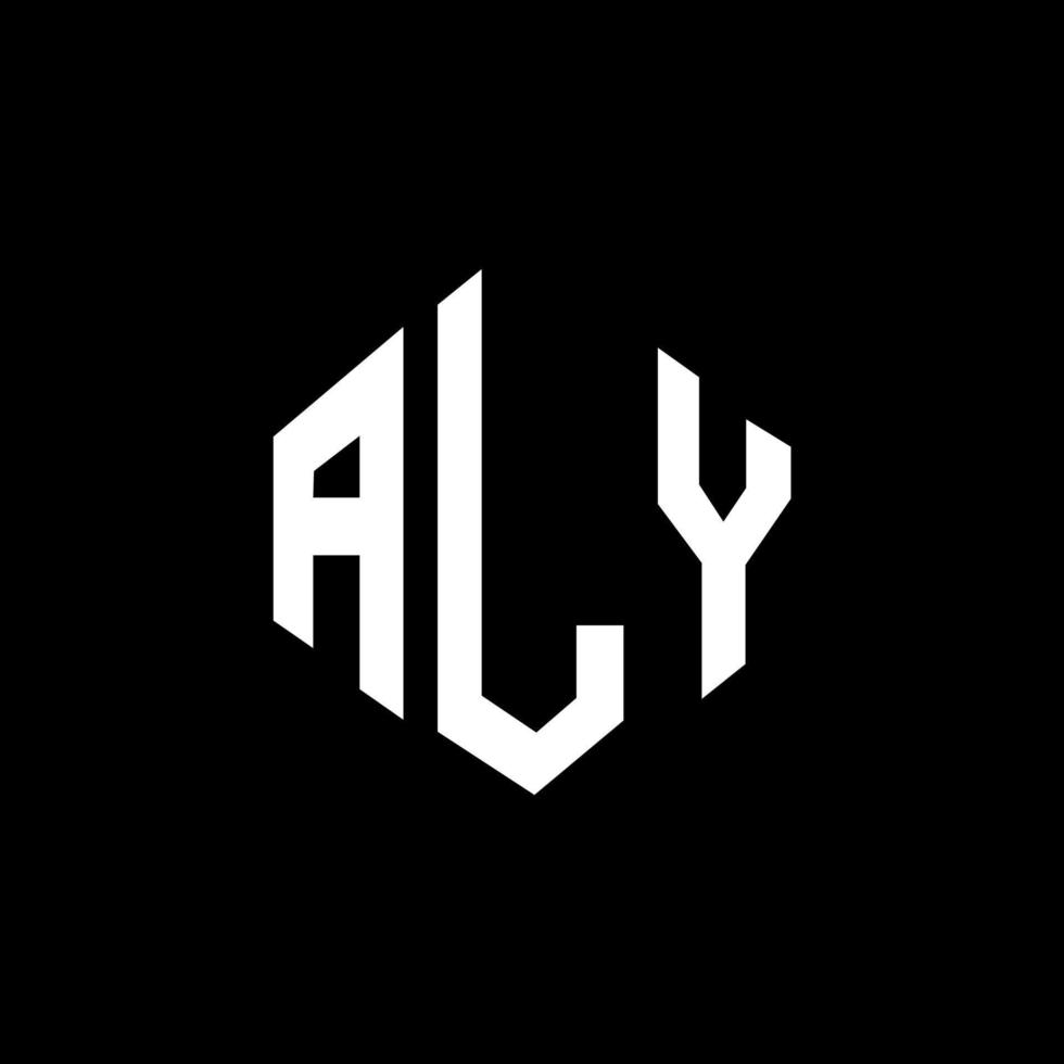 diseño de logotipo de letra aly con forma de polígono. diseño de logotipo en forma de cubo y polígono aly. aly hexágono vector logo plantilla colores blanco y negro. monograma aly, logotipo comercial y inmobiliario.