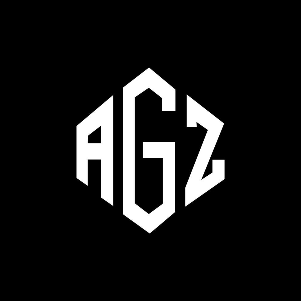 AGZ letter logo design with polygon shape. AGZ polygon and cube shape logo design. AGZ hexagon vector logo template white and black colors. AGZ monogram, business and real estate logo.