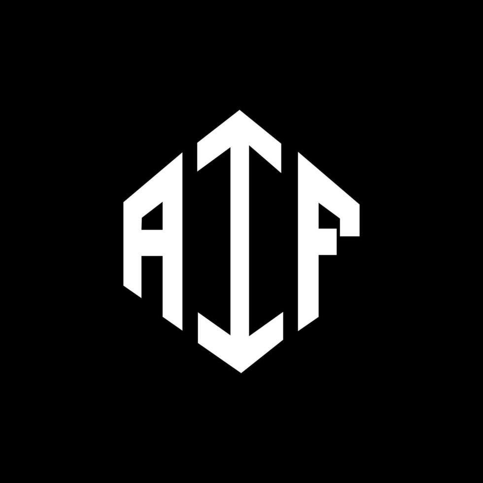 AIF letter logo design with polygon shape. AIF polygon and cube shape logo design. AIF hexagon vector logo template white and black colors. AIF monogram, business and real estate logo.
