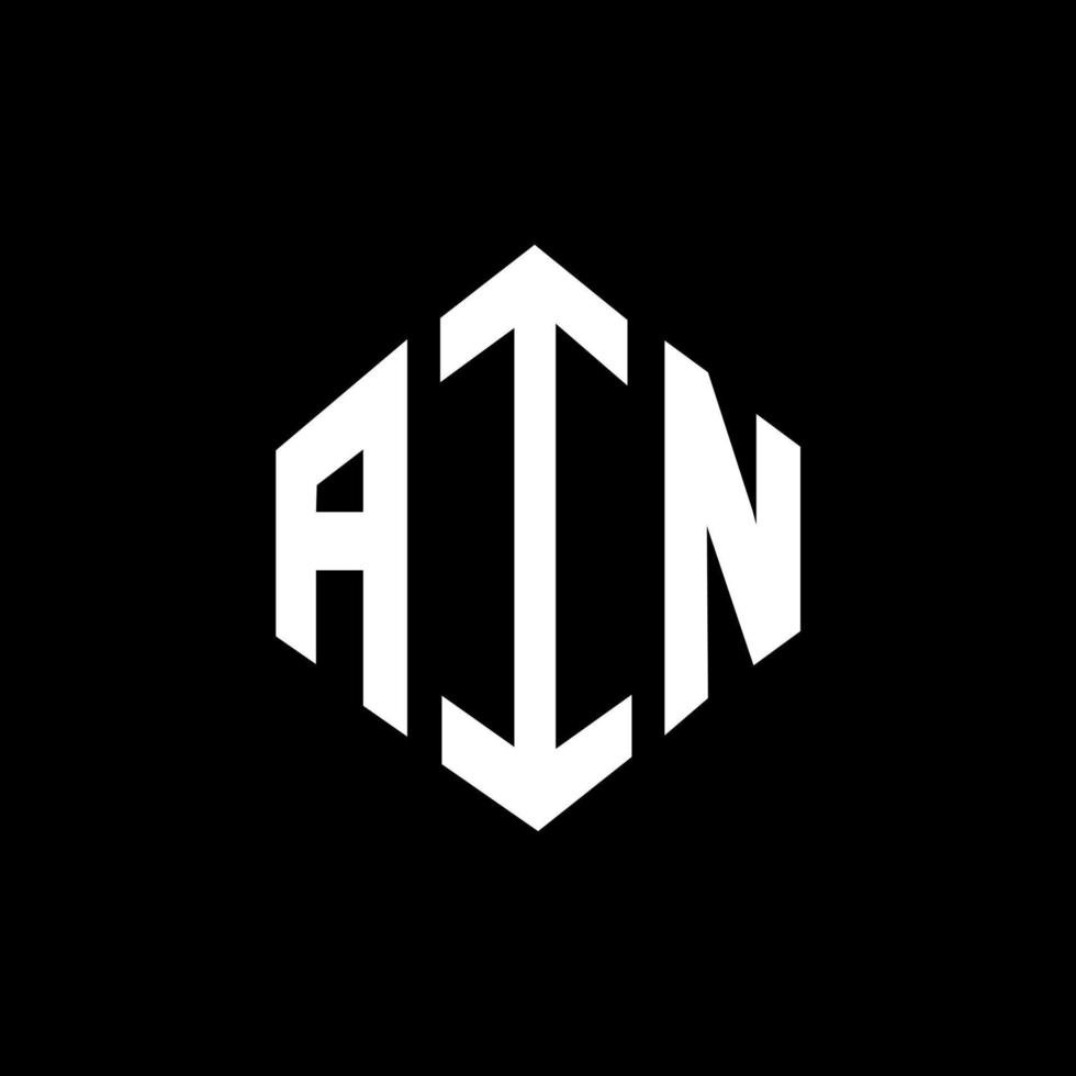 AIN letter logo design with polygon shape. AIN polygon and cube shape logo design. AIN hexagon vector logo template white and black colors. AIN monogram, business and real estate logo.