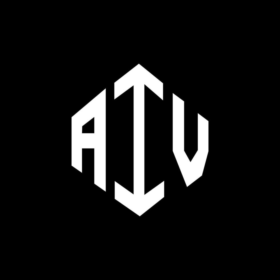 diseño de logotipo de letra aiv con forma de polígono. aiv polígono y diseño de logotipo en forma de cubo. aiv hexágono vector logo plantilla colores blanco y negro. monograma aiv, logotipo empresarial y inmobiliario.