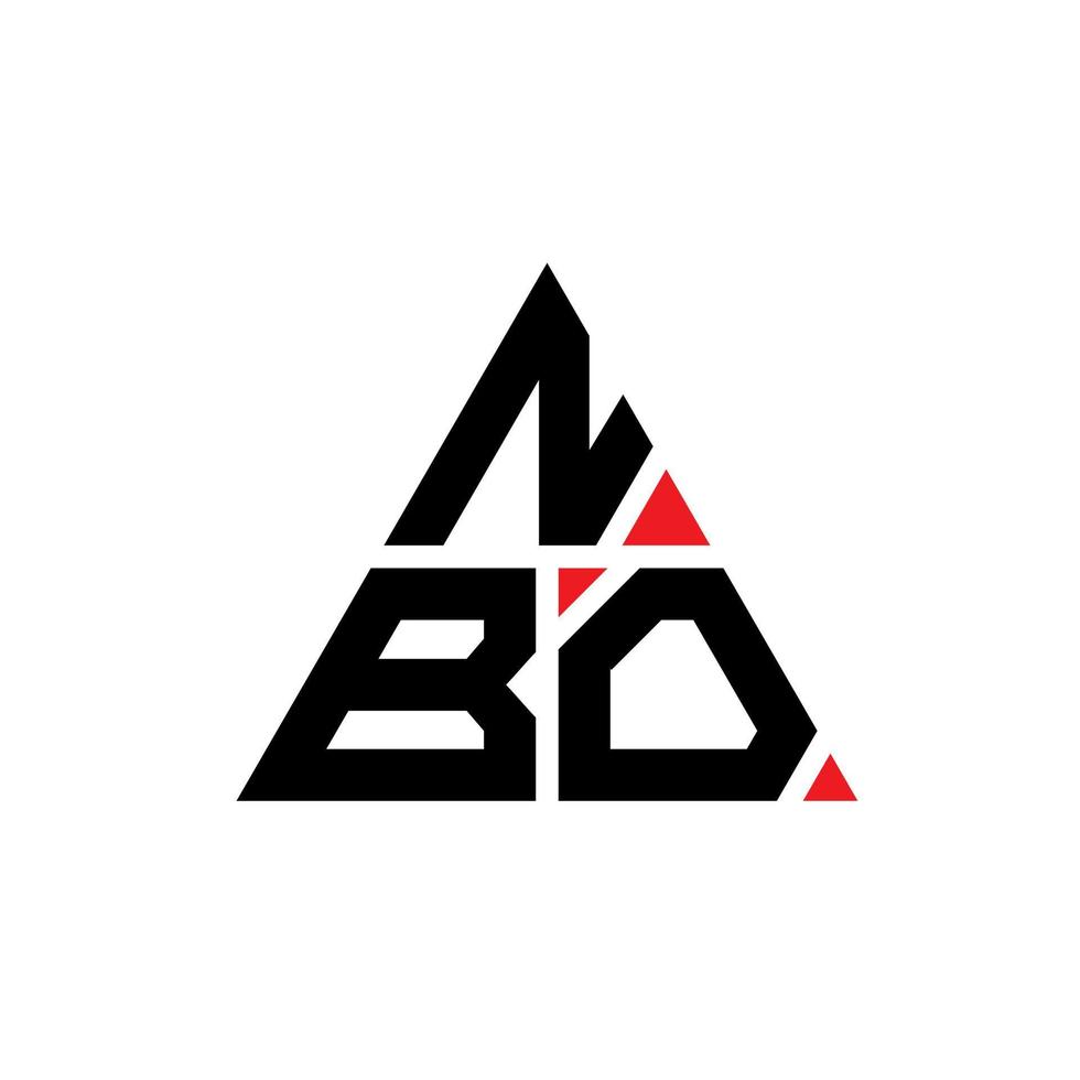 NBO triangle letter logo design with triangle shape. NBO triangle logo design monogram. NBO triangle vector logo template with red color. NBO triangular logo Simple, Elegant, and Luxurious Logo.