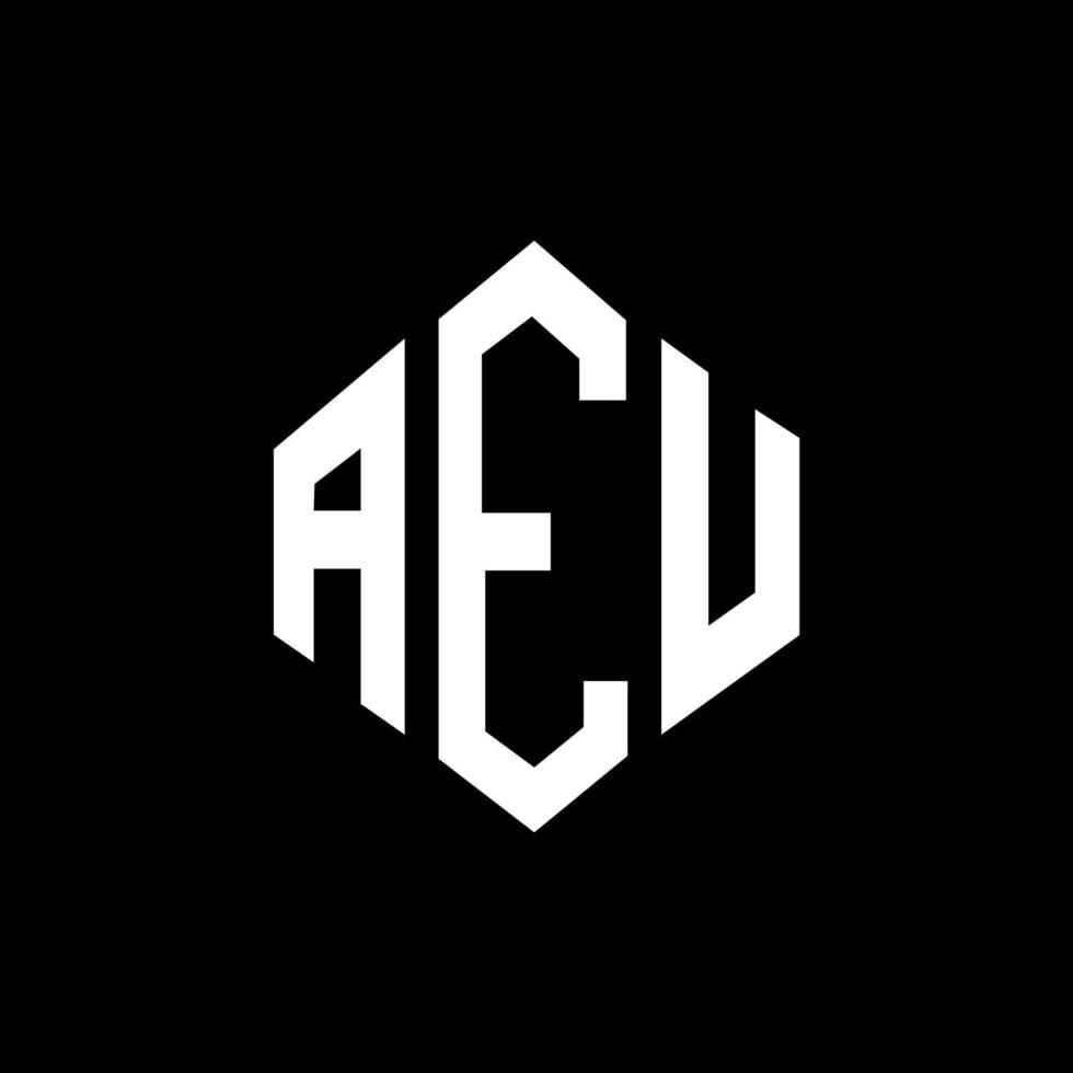 diseño de logotipo de letra aeu con forma de polígono. aeu polígono y diseño de logotipo en forma de cubo. aeu hexágono vector logo plantilla colores blanco y negro. monograma aeu, logotipo empresarial y inmobiliario.