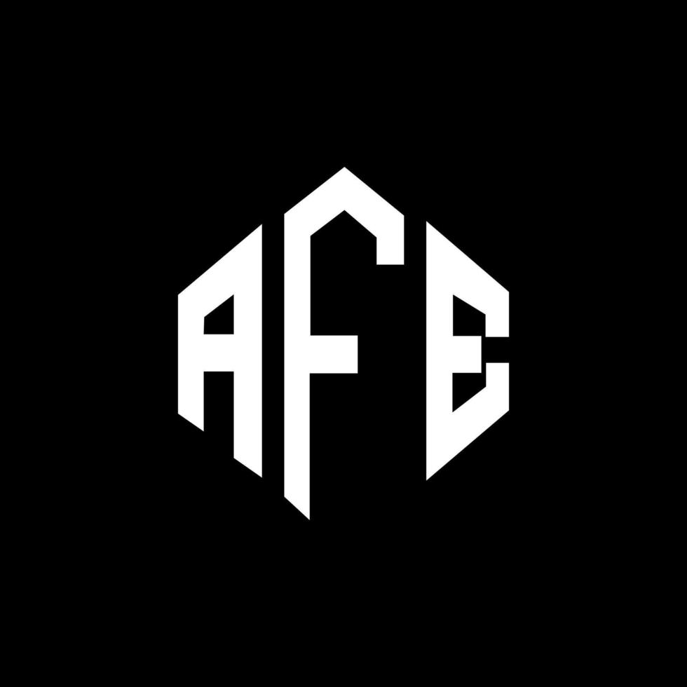 diseño de logotipo de letra afe con forma de polígono. diseño de logotipo en forma de cubo y polígono afe. plantilla de logotipo vectorial hexagonal afe colores blanco y negro. monograma afe, logotipo empresarial y inmobiliario. vector