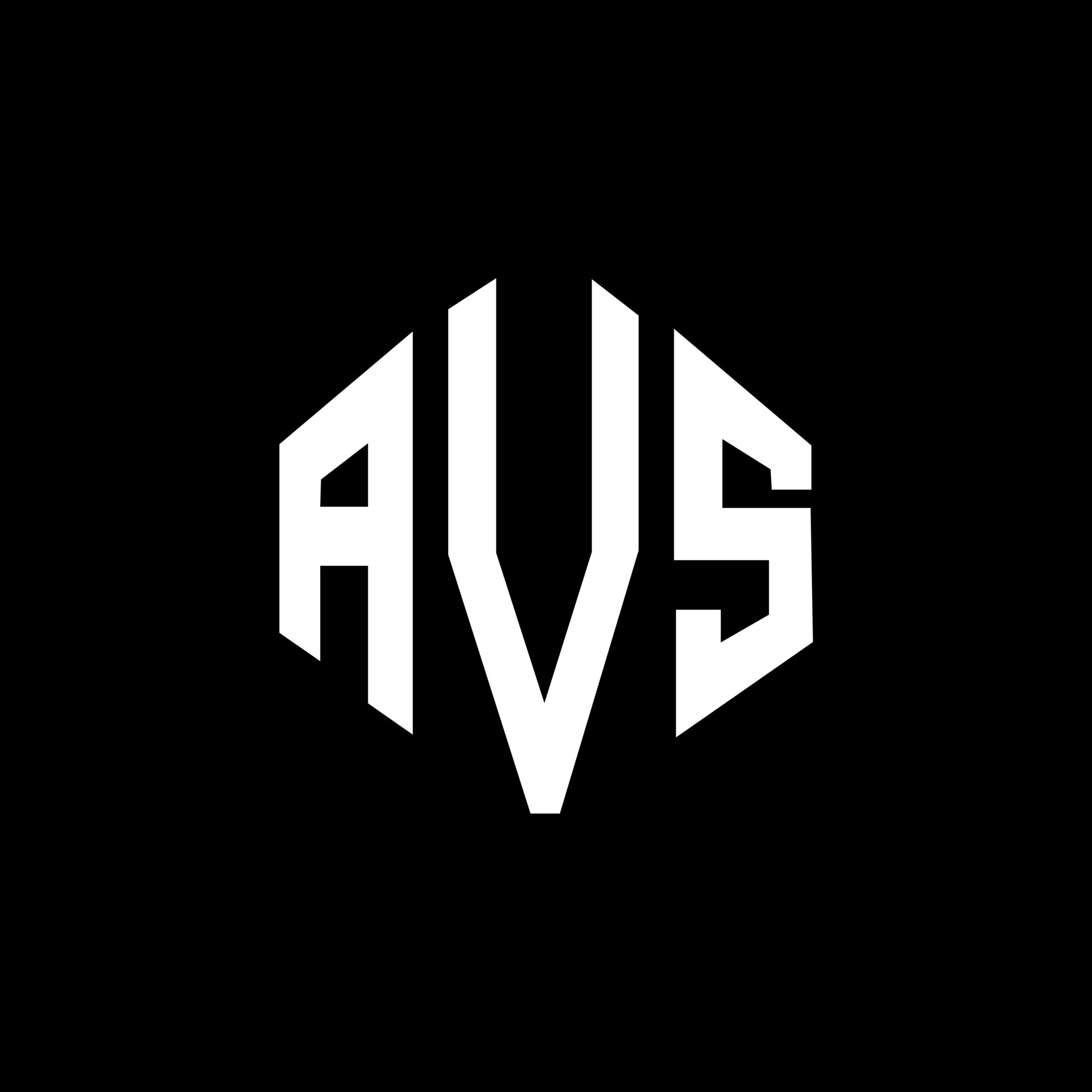 AVS letter logo design with polygon shape. AVS polygon and cube shape ...