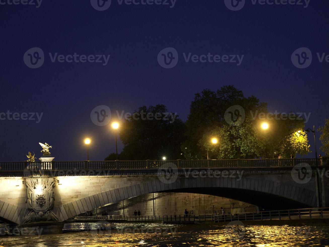 paris in france at night photo