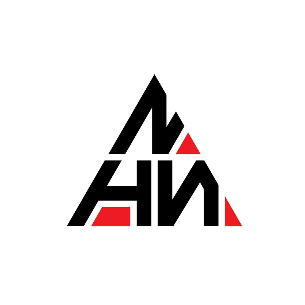 NHN triangle letter logo design with triangle shape. NHN triangle logo design monogram. NHN triangle vector logo template with red color. NHN triangular logo Simple, Elegant, and Luxurious Logo.