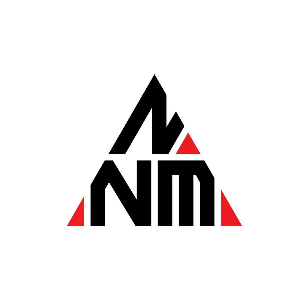 NNM triangle letter logo design with triangle shape. NNM triangle logo design monogram. NNM triangle vector logo template with red color. NNM triangular logo Simple, Elegant, and Luxurious Logo.