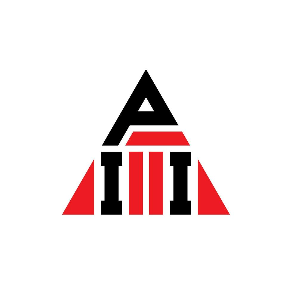 diseño de logotipo de letra triangular pii con forma de triángulo. monograma de diseño del logotipo del triángulo pii. plantilla de logotipo de vector de triángulo pii con color rojo. logotipo triangular pii logotipo simple, elegante y lujoso.