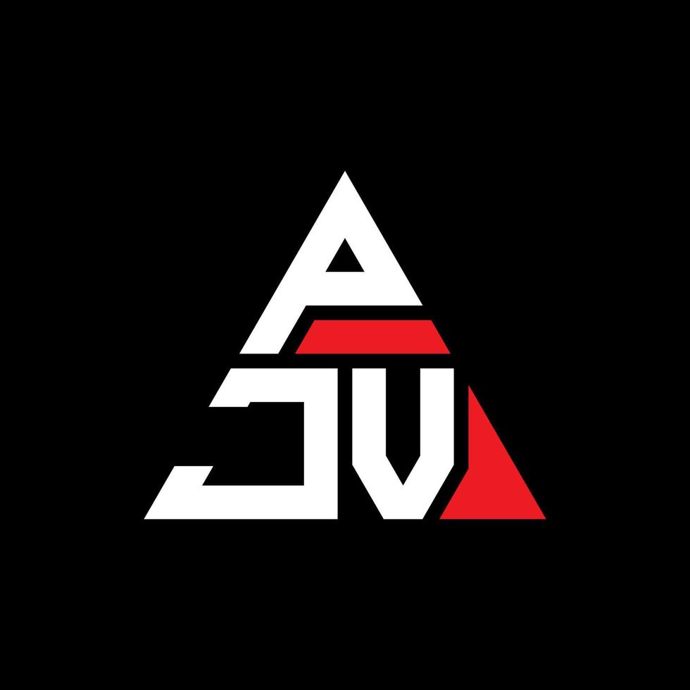 diseño de logotipo de letra triangular pjv con forma de triángulo. monograma de diseño del logotipo del triángulo pjv. plantilla de logotipo de vector de triángulo pjv con color rojo. logotipo triangular pjv logotipo simple, elegante y lujoso.