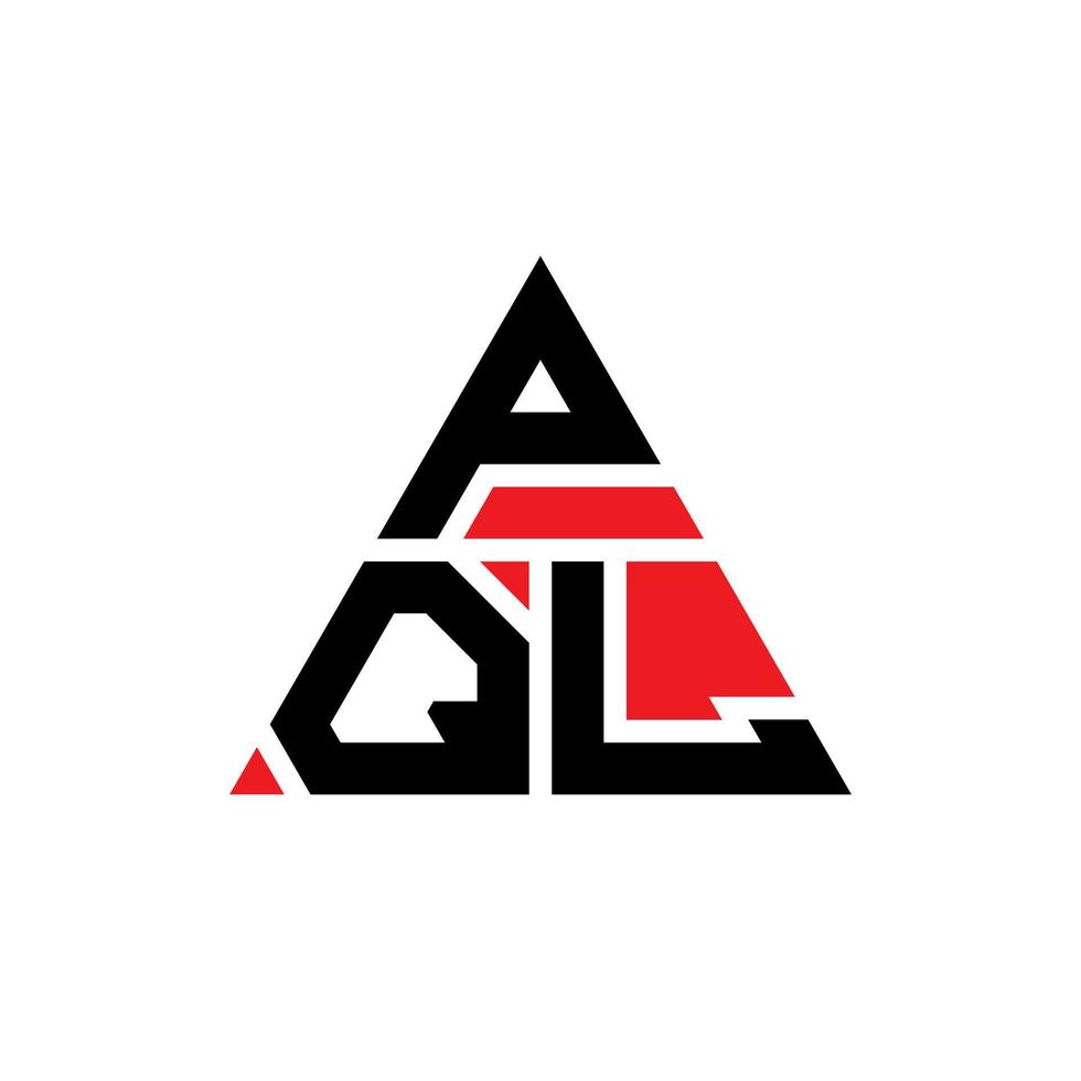 diseño de logotipo de letra triangular pql con forma de triángulo. monograma de diseño de logotipo de triángulo pql. plantilla de logotipo de vector de triángulo pql con color rojo. logotipo triangular pql logotipo simple, elegante y lujoso.